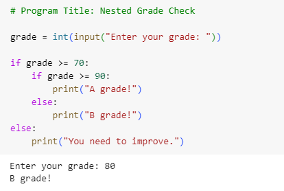 Nested Grade Check