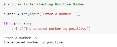 Checking Positive Number